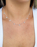 Colar Choker Corações com Zircônia - Semijoia Folheada a Prata