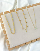 Conjunto de Colares Gota Aqua - Semijoia Banhado a Ouro 18k