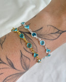 Pulseira Ponto de Luz Azul Tiffy - Semijoia Folheada em Prata