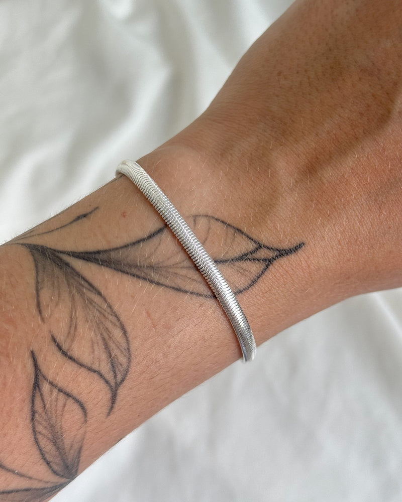 Pulseira Malha Snake - Semijoia Folheada em Prata