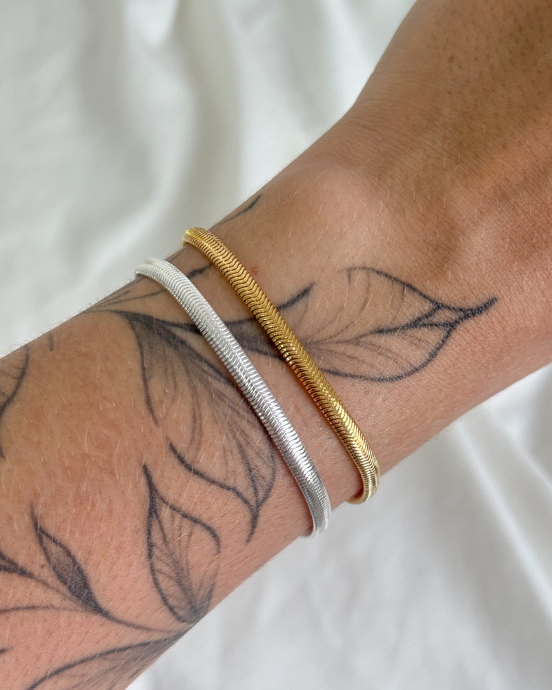 Pulseira Malha Snake - Semijoia Folheada em Prata