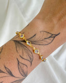 Pulseira Pontos de Luz Cristal - Semijoia Folheada a Ouro 18k