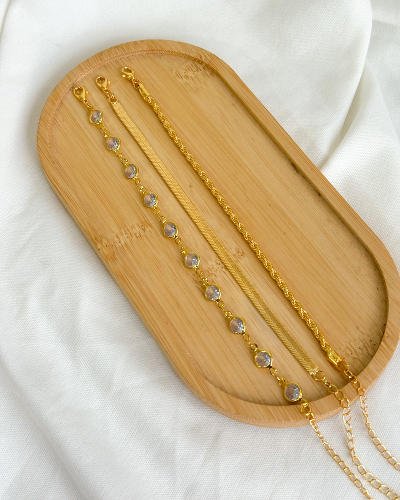 Conjunto de Pulseiras Tradicionais - Semijoia Folheada a Ouro 18k