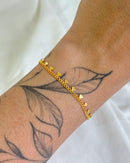 Pulseira Medalhinhas Coração - Semijoia Folheada a Ouro 18k