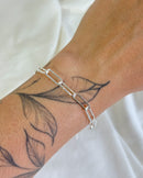 Pulseira Corrente Elos Espaçados - Semijoia Folheada a Prata