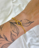 Pulseira Veneziana detalhe Nó - Semijoia Folheada a Ouro 18k