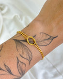 Pulseira Veneziana detalhe Nó - Semijoia Folheada a Ouro 18k