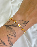 Pulseira Margaridas - Semijoia Folheada a Ouro 18k