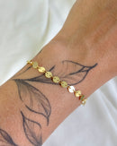 Pulseira Discos Lisos - Semijoia Banhado em Ouro 18k