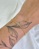 Pulseira Ponto de Luz Zircônia - Semijoia Banhado em Ouro 18k