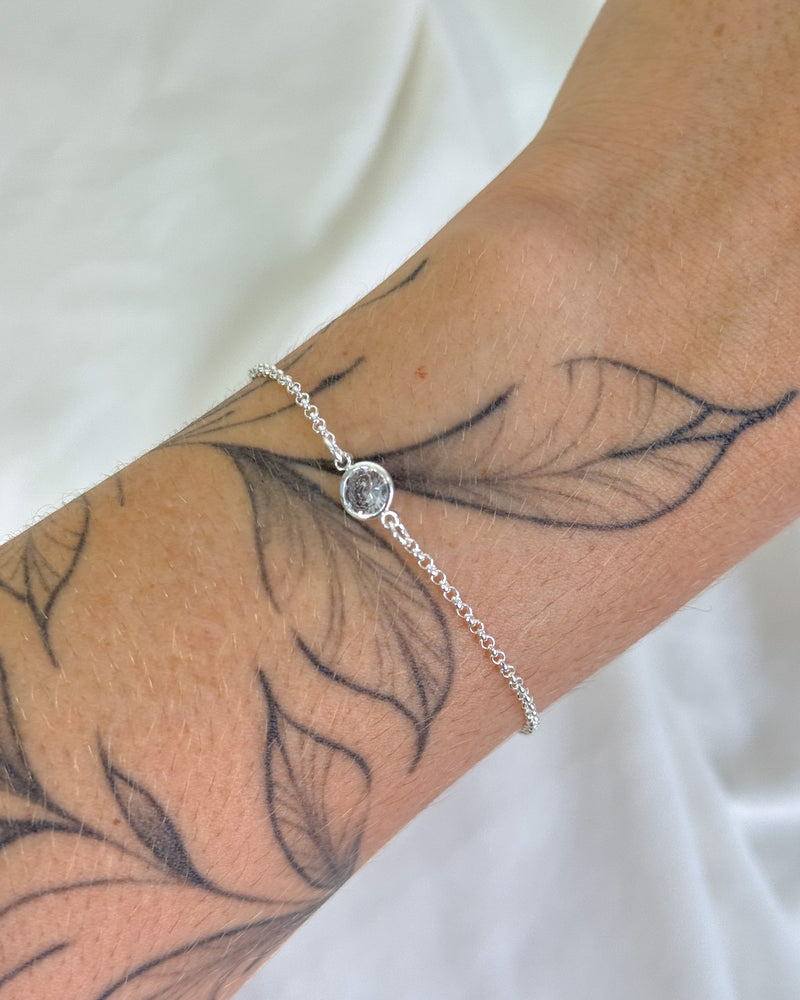 Pulseira Ponto de Luz Zircônia - Semijoia Banhado a Prata