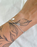 Pulseira Borboleta Cravejada - Semijoia Banhado a Prata