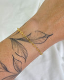 Pulseira Elos Corações - Semijoia Banhado em Ouro 18k