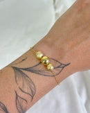 Pulseira 3 Esferas - Semijoia Banhado a Ouro 18k