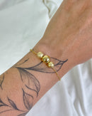 Pulseira 3 Esferas - Semijoia Banhado a Ouro 18k