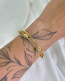 Pulseira Dupla Esferas G - Semijoia Banhado a Ouro 18k