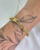 Pulseira Dupla Esferas G - Semijoia Banhado a Ouro 18k