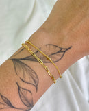 Pulseira Dupla Corrente e Bolinhas - Semijoia Banhado a Ouro 18k