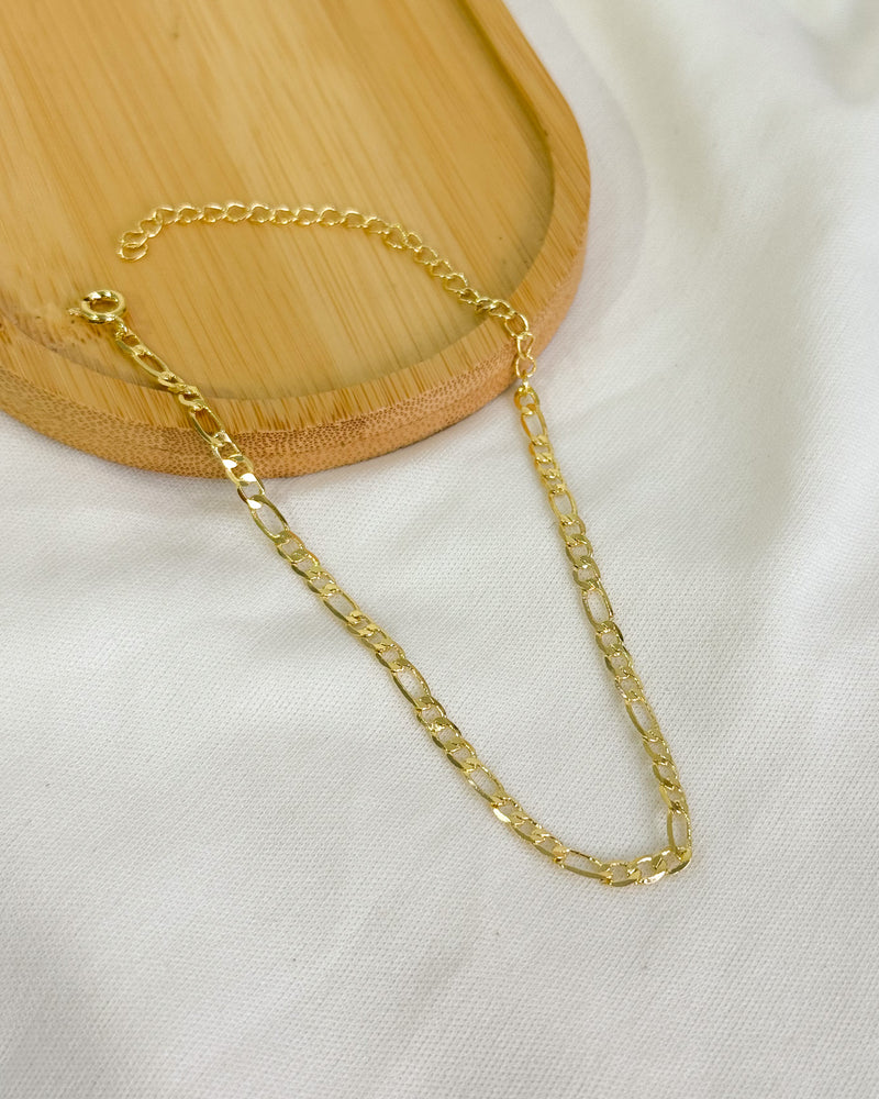 Pulseira Elos Fígaro - Semijoia Banhado em Ouro 18k