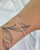 Pulseira Regulável Riviera Cristal - Semijoia Banhado em Ouro 18k