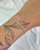 Pulseira Regulável Riviera Cristal - Semijoia Banhado em Ouro 18k