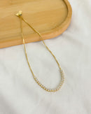 Pulseira Regulável Riviera Cristal - Semijoia Banhado em Ouro 18k