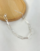 Pulseira Corrente Elos Espaçados - Semijoia Folheada a Prata