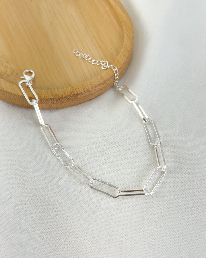 Pulseira Corrente Elos Espaçados - Semijoia Folheada a Prata