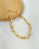 Pulseira Corrente Elos Espaçados - Semijoia Folheada a Ouro 18k