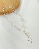 Pulseira Mini Terço Pérolas - Semijoia Banhado a Prata