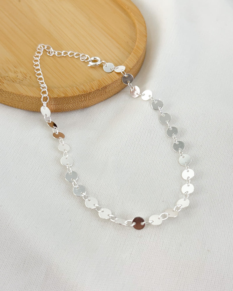 Pulseira Discos Lisos - Semijoia Banhado a Prata