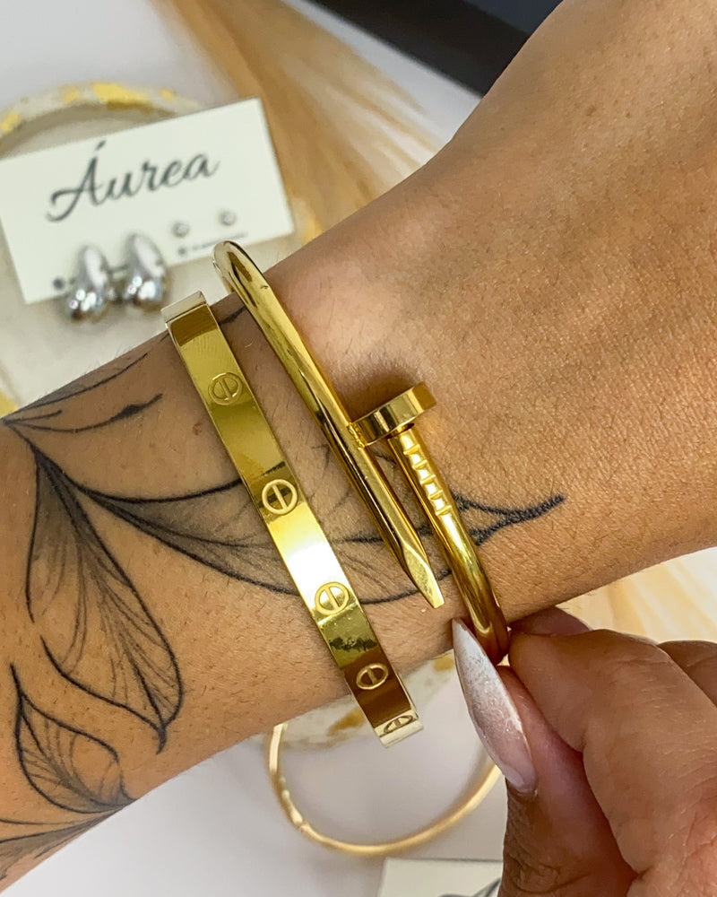Bracelete Inspiração Cartier - Dourado - Áurea Acessórios