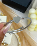 Bracelete Torcido Regulável Coração - Prata - Áurea Acessórios