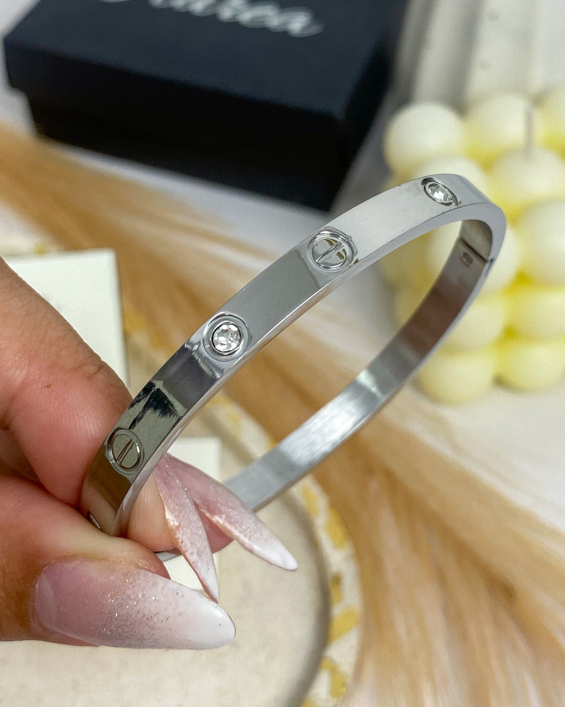 Bracelete Inspiração Cartier - Prata - Áurea Acessórios