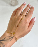 Pulseira Hand Chain Gota - Semijoia Aço Inox Ouro
