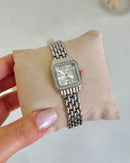 Relógio Feminino Quadrado Square Prata 21mm