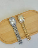 Relógio Feminino Quadrado Square Prata 21mm