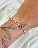 Pulseira Ponto de Luz Rosa - Semijoia Folheada em Prata