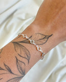 Pulseira Pontos de Luz Cristal - Semijoia Folheada a Prata