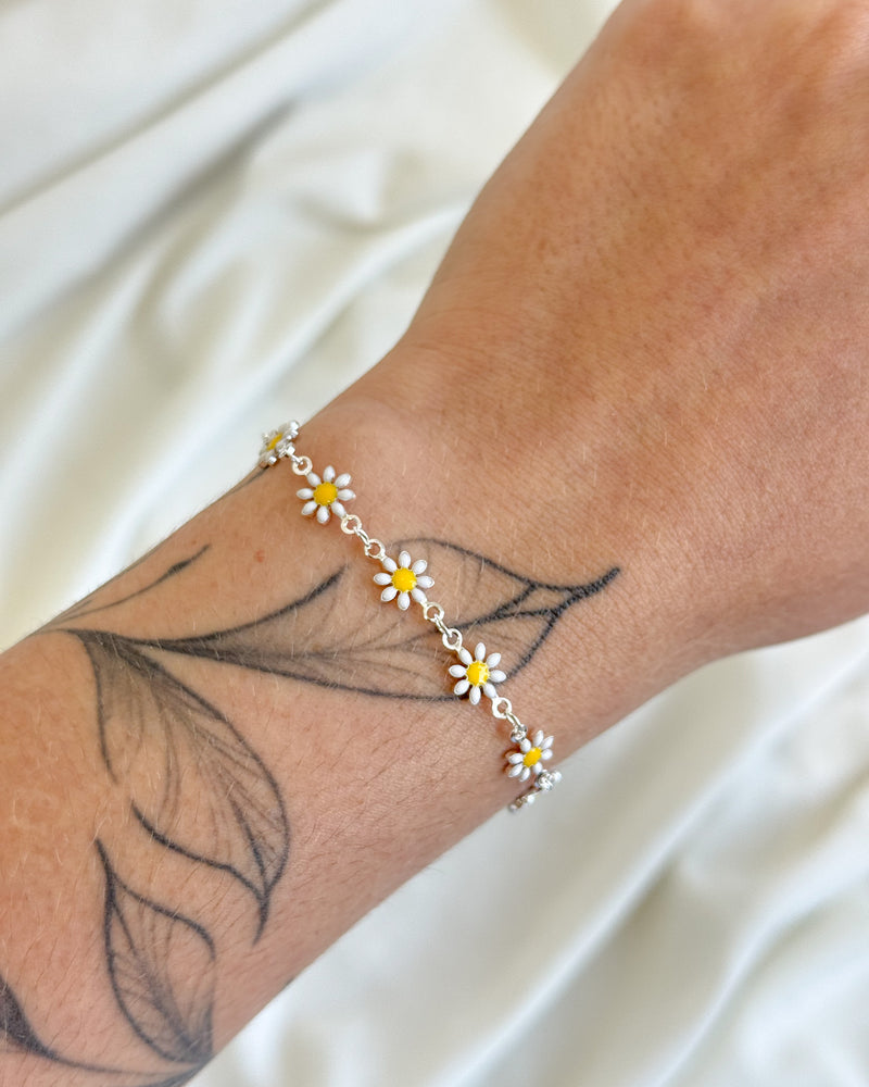 Pulseira Margaridas - Semijoia Folheada a Ouro 18k