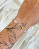 Pulseira Margaridas - Semijoia Folheada a Ouro 18k