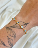 Pulseira Olho Grego - Semijoia Folheada a Ouro 18k
