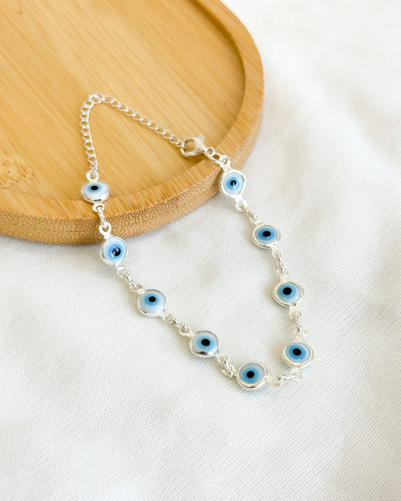 Pulseira Olho Grego - Semijoia Folheada a Prata