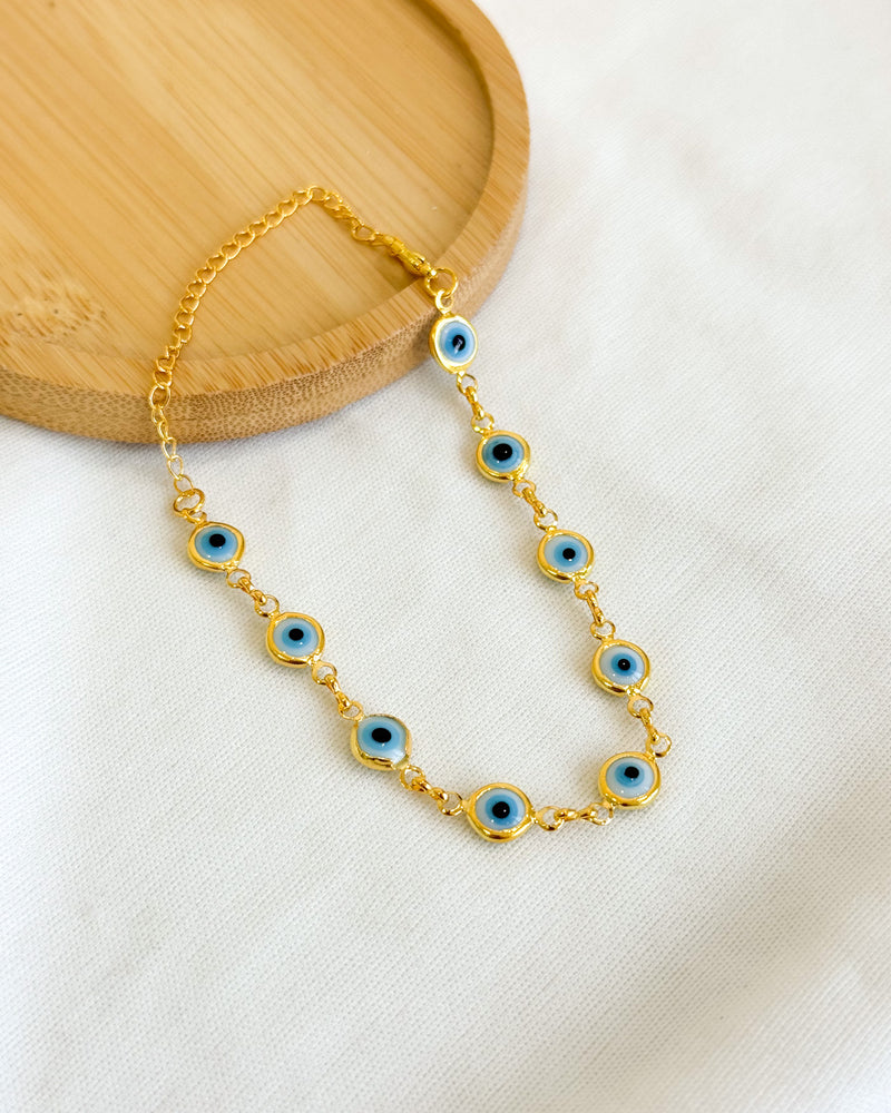 Pulseira Olho Grego - Semijoia Folheada a Ouro 18k
