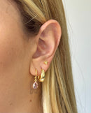 Trio de Brincos Shine Color - Semijoia Banhado a Ouro 18k