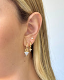 Trio de Brincos Triângulo Zircônia  - Semijoia Folheada a Ouro 18k