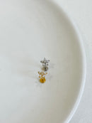 Piercing Labret Orelha Flor Zircônia Titânio PVD