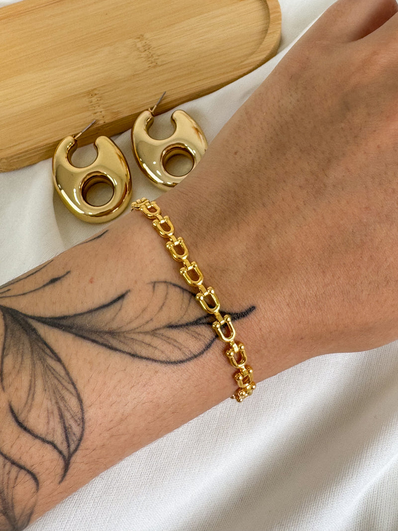 Pulseira Inspiração Tiffany - Semijoia Folheada a Ouro 18k