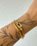 Bracelete Liso Redondo - Semijoia em Aço Inox em Ouro