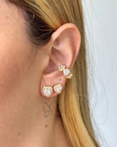 Kit Duo de Brincos Coração + Piercing - Semijoia Folheada
